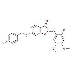 ChemSpider 2D Image | (2Z)-6-[(4-Methylbenzyl)oxy]-2-(2,4,5-trimethoxybenzylidene)-1-benzofuran-3(2H)-one | C26H24O6