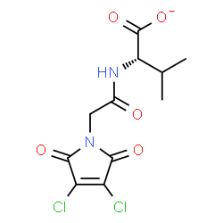 ChemSpider 2D Image | (2S)-2-{[(3,4-Dichloro-2,5-dioxo-2,5-dihydro-1H-pyrrol-1-yl)acetyl]amino}-3-methylbutanoate | C11H11Cl2N2O5