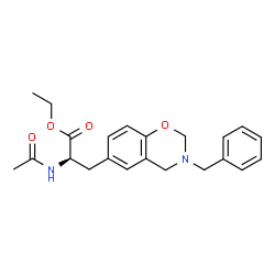 ChemSpider 2D Image | Ethyl N-acetyl-3-(3-benzyl-3,4-dihydro-2H-1,3-benzoxazin-6-yl)-D-alaninate | C22H26N2O4