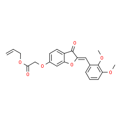 ChemSpider 2D Image | Allyl {[(2Z)-2-(2,3-dimethoxybenzylidene)-3-oxo-2,3-dihydro-1-benzofuran-6-yl]oxy}acetate | C22H20O7