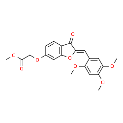 ChemSpider 2D Image | Methyl {[(2Z)-3-oxo-2-(2,4,5-trimethoxybenzylidene)-2,3-dihydro-1-benzofuran-6-yl]oxy}acetate | C21H20O8