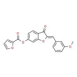 ChemSpider 2D Image | (2Z)-2-(3-Methoxybenzylidene)-3-oxo-2,3-dihydro-1-benzofuran-6-yl 2-furoate | C21H14O6