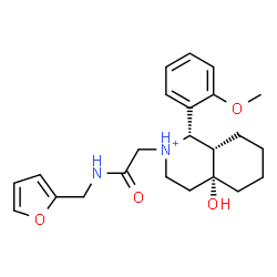 ChemSpider 2D Image | (1S,4aR,8aS)-2-{2-[(2-Furylmethyl)amino]-2-oxoethyl}-4a-hydroxy-1-(2-methoxyphenyl)decahydroisoquinolinium | C23H31N2O4