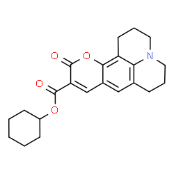 ChemSpider 2D Image | Cyclohexyl 11-oxo-2,3,6,7-tetrahydro-1H,5H,11H-pyrano[2,3-f]pyrido[3,2,1-ij]quinoline-10-carboxylate | C22H25NO4
