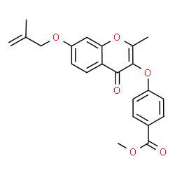 ChemSpider 2D Image | Methyl 4-({2-methyl-7-[(2-methyl-2-propen-1-yl)oxy]-4-oxo-4H-chromen-3-yl}oxy)benzoate | C22H20O6