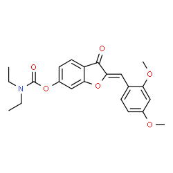 ChemSpider 2D Image | (2Z)-2-(2,4-Dimethoxybenzylidene)-3-oxo-2,3-dihydro-1-benzofuran-6-yl diethylcarbamate | C22H23NO6