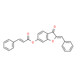 ChemSpider 2D Image | (2Z)-2-Benzylidene-3-oxo-2,3-dihydro-1-benzofuran-6-yl (2E)-3-phenylacrylate | C24H16O4