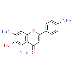 ChemSpider 2D Image | 5,7-Diamino-2-(4-aminophenyl)-6-hydroxy-4H-chromen-4-one | C15H13N3O3