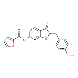 ChemSpider 2D Image | (2Z)-2-(4-Methoxybenzylidene)-3-oxo-2,3-dihydro-1-benzofuran-6-yl 2-furoate | C21H14O6