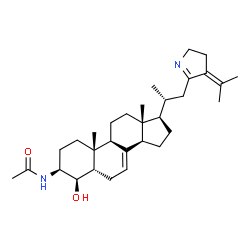 ChemSpider 2D Image | N-{(3S,4R,5S,9R,10R,13R,14R,17R)-4-Hydroxy-17-[(2R)-1-(4-isopropylidene-3,4-dihydro-2H-pyrrol-5-yl)-2-propanyl]-10,13-dimethyl-2,3,4,5,6,9,10,11,12,13,14,15,16,17-tetradecahydro-1H-cyclopenta[a]phenan
thren-3-yl}acetamide | C31H48N2O2