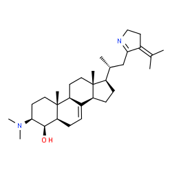 ChemSpider 2D Image | Pregn-7-en-4-ol, 21-(3,4-dihydro-4-(1-methylethylidene)-2H-pyrrol-5-yl)-3-(dimethylamino)-20-methyl-, (3beta,4beta,5alpha,20R)- | C31H50N2O