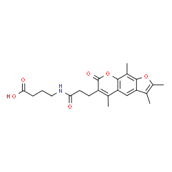ChemSpider 2D Image | 4-{[3-(2,3,5,9-Tetramethyl-7-oxo-7H-furo[3,2-g]chromen-6-yl)propanoyl]amino}butanoic acid | C22H25NO6