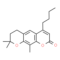 ChemSpider 2D Image | 4-Butyl-8,8,10-trimethyl-7,8-dihydro-2H,6H-pyrano[3,2-g]chromen-2-one | C19H24O3