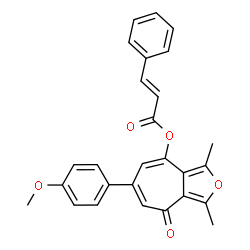 ChemSpider 2D Image | 6-(4-Methoxyphenyl)-1,3-dimethyl-4-oxo-4H-cyclohepta[c]furan-8-yl (2E)-3-phenylacrylate | C27H22O5