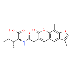 ChemSpider 2D Image | N-[(3,5,9-Trimethyl-7-oxo-7H-furo[3,2-g]chromen-6-yl)acetyl]-L-alloisoleucine | C22H25NO6