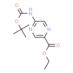 ChemSpider 2D Image | Ethyl 5-Boc-aminopyrazine-2-carboxylate | C12H17N3O4