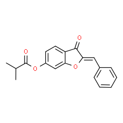 ChemSpider 2D Image | (2Z)-2-Benzylidene-3-oxo-2,3-dihydro-1-benzofuran-6-yl 2-methylpropanoate | C19H16O4