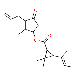 ChemSpider 2D Image | 3-Allyl-2-methyl-4-oxo-2-cyclopenten-1-yl 3-[(2E)-2-buten-2-yl]-2,2-dimethylcyclopropanecarboxylate | C19H26O3