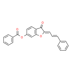 ChemSpider 2D Image | (2Z)-3-Oxo-2-[(2E)-3-phenyl-2-propen-1-ylidene]-2,3-dihydro-1-benzofuran-6-yl benzoate | C24H16O4