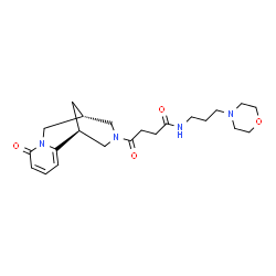 ChemSpider 2D Image | N-[3-(4-Morpholinyl)propyl]-4-oxo-4-[(1S,9R)-6-oxo-7,11-diazatricyclo[7.3.1.0~2,7~]trideca-2,4-dien-11-yl]butanamide | C22H32N4O4