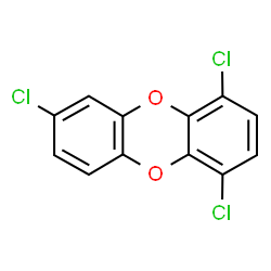 ChemSpider 2D Image | 1,4,7-Trichlorooxanthrene | C12H5Cl3O2