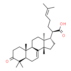 ChemSpider 2D Image | (13alpha,14beta,17alpha,20S)-3-Oxolanosta-7,24-dien-21-oic acid | C30H46O3
