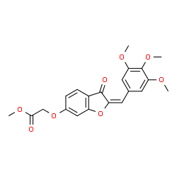 ChemSpider 2D Image | Methyl {[(2E)-3-oxo-2-(3,4,5-trimethoxybenzylidene)-2,3-dihydro-1-benzofuran-6-yl]oxy}acetate | C21H20O8