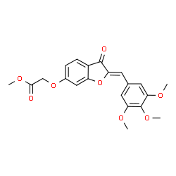 ChemSpider 2D Image | Methyl {[(2Z)-3-oxo-2-(3,4,5-trimethoxybenzylidene)-2,3-dihydro-1-benzofuran-6-yl]oxy}acetate | C21H20O8