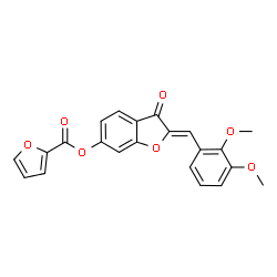 ChemSpider 2D Image | (2Z)-2-(2,3-Dimethoxybenzylidene)-3-oxo-2,3-dihydro-1-benzofuran-6-yl 2-furoate | C22H16O7