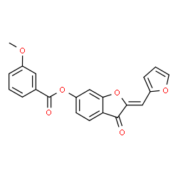 ChemSpider 2D Image | (2Z)-2-(2-Furylmethylene)-3-oxo-2,3-dihydro-1-benzofuran-6-yl 3-methoxybenzoate | C21H14O6