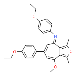 ChemSpider 2D Image | (4E)-N,6-Bis(4-ethoxyphenyl)-8-methoxy-1,3-dimethyl-4H-cyclohepta[c]furan-4-imine | C28H29NO4