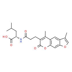 ChemSpider 2D Image | N-[3-(3,5-Dimethyl-7-oxo-7H-furo[3,2-g]chromen-6-yl)propanoyl]-L-leucine | C22H25NO6