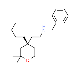 ChemSpider 2D Image | N-Benzyl-2-[(4R)-2,2-dimethyl-4-(3-methylbutyl)tetrahydro-2H-pyran-4-yl]ethanamine | C21H35NO