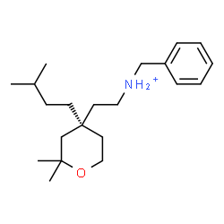 ChemSpider 2D Image | N-Benzyl-2-[(4S)-2,2-dimethyl-4-(3-methylbutyl)tetrahydro-2H-pyran-4-yl]ethanaminium | C21H36NO