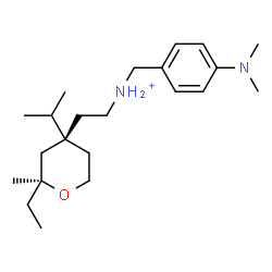 ChemSpider 2D Image | N-[4-(Dimethylamino)benzyl]-2-[(2S,4R)-2-ethyl-4-isopropyl-2-methyltetrahydro-2H-pyran-4-yl]ethanaminium | C22H39N2O