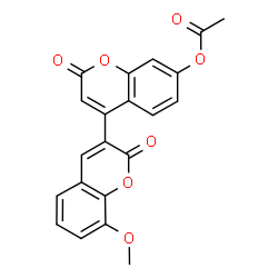 ChemSpider 2D Image | 8-Methoxy-2,2'-dioxo-2H,2'H-3,4'-bichromen-7'-yl acetate | C21H14O7