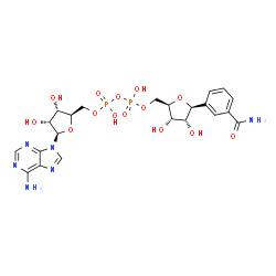 ChemSpider 2D Image | [(2R,3S,4R,5R)-5-(6-amino-9H-purin-9-yl)-3,4-dihydroxytetrahydrofuran-2-yl]methyl [(2R,3S,4R,5S)-5-(3-carbamoylphenyl)-3,4-dihydroxytetrahydrofuran-2-yl]methyl dihydrogen diphosphate (non-preferred name) | C22H28N6O14P2