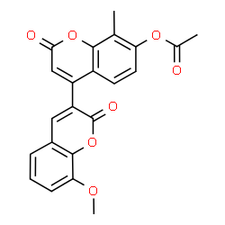 ChemSpider 2D Image | 8-Methoxy-8'-methyl-2,2'-dioxo-2H,2'H-3,4'-bichromen-7'-yl acetate | C22H16O7