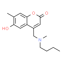 ChemSpider 2D Image | 4-{[Butyl(methyl)amino]methyl}-6-hydroxy-7-methyl-2H-chromen-2-one | C16H21NO3