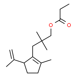 ChemSpider 2D Image | 3-(5-Isopropenyl-2-methyl-1-cyclopenten-1-yl)-2,2-dimethylpropyl propionate | C17H28O2