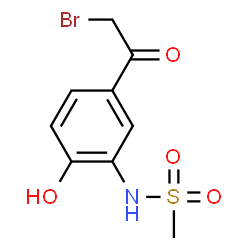 ChemSpider 2D Image | N-[5-(Bromoacetyl)-2-hydroxyphenyl]methanesulfonamide | C9H10BrNO4S