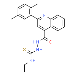 ChemSpider 2D Image | 2-{[2-(2,5-Dimethylphenyl)-4-quinolinyl]carbonyl}-N-ethylhydrazinecarbothioamide | C21H22N4OS
