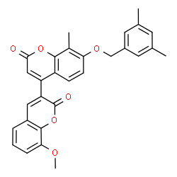 ChemSpider 2D Image | 7'-[(3,5-Dimethylbenzyl)oxy]-8-methoxy-8'-methyl-2H,2'H-3,4'-bichromene-2,2'-dione | C29H24O6