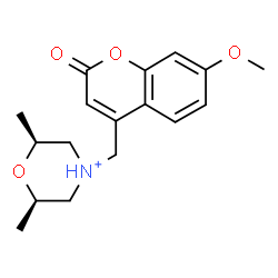 ChemSpider 2D Image | (2R,6S)-4-[(7-Methoxy-2-oxo-2H-chromen-4-yl)methyl]-2,6-dimethylmorpholin-4-ium | C17H22NO4