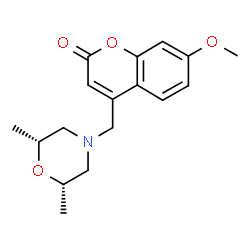 ChemSpider 2D Image | 4-{[(2R,6S)-2,6-Dimethyl-4-morpholinyl]methyl}-7-methoxy-2H-chromen-2-one | C17H21NO4
