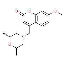 ChemSpider 2D Image | 4-{[(2R,6R)-2,6-Dimethyl-4-morpholinyl]methyl}-7-methoxy-2H-chromen-2-one | C17H21NO4