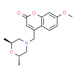 ChemSpider 2D Image | 4-{[(2S,6S)-2,6-Dimethyl-4-morpholinyl]methyl}-7-methoxy-2H-chromen-2-one | C17H21NO4