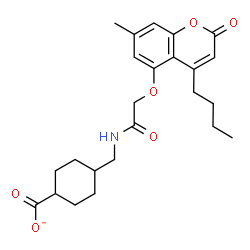ChemSpider 2D Image | 4-[({[(4-Butyl-7-methyl-2-oxo-2H-chromen-5-yl)oxy]acetyl}amino)methyl]cyclohexanecarboxylate | C24H30NO6