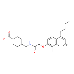 ChemSpider 2D Image | 4-[({[(4-Butyl-8-methyl-2-oxo-2H-chromen-7-yl)oxy]acetyl}amino)methyl]cyclohexanecarboxylate | C24H30NO6