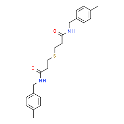 ChemSpider 2D Image | 3,3'-Sulfanediylbis[N-(4-methylbenzyl)propanamide] | C22H28N2O2S